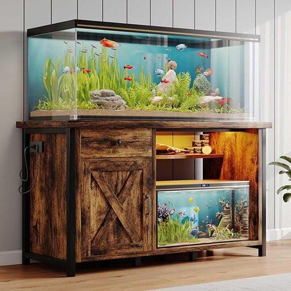55-75 Gallon Heavy Duty Aquarium Stand with Cabinet