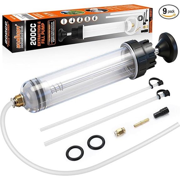 HORUSDY 200cc Fluid Extractor Syringe Oil Pump (9PCS)