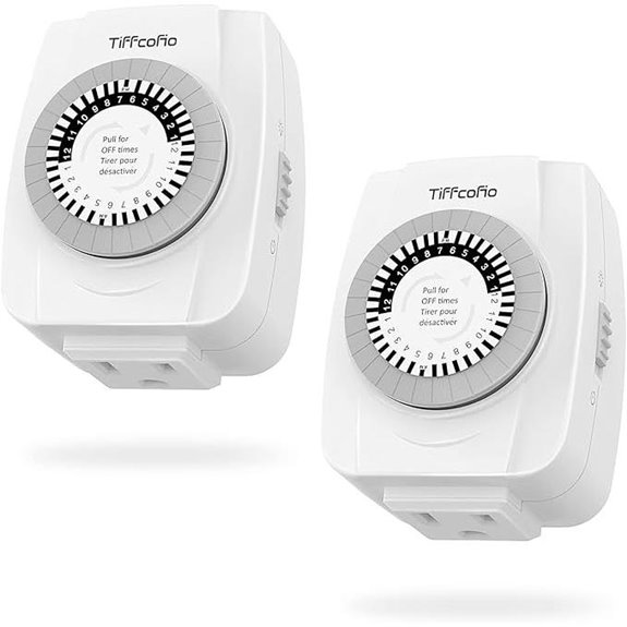 TiFFCOFiO Indoor Mechanical Outlet Timer (2 Pack)