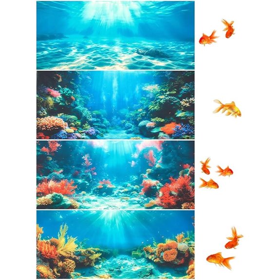 Mindsoft 4 Pack Aquarium Background 30x18 Inch