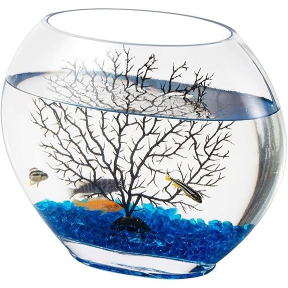 Hygger Mini Glass Fish Bowl Kit with Decor