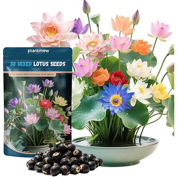 Mixed Color Bowl Lotus Seeds for Planting (30 PCS)