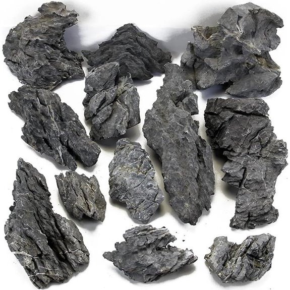 KINGRUI Natural Seiryu Rock Stone 11lb for Aquariums 3-6 Inch