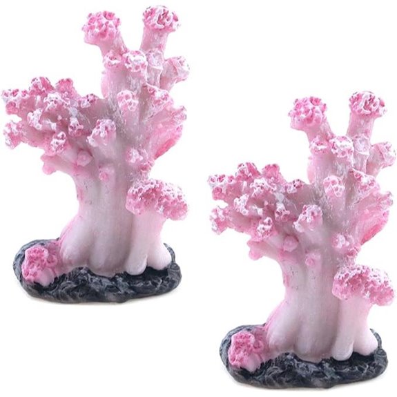 Semetall Artificial Sea Coral Plants for Aquarium (Pink 2-Pack)