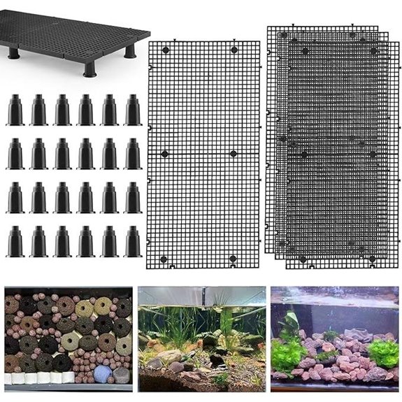 4pcs Plastic Egg Crate Fish Tank Divider with Support Kits