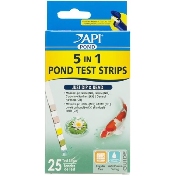 API POND 5 IN 1 POND TEST STRIPS Pond Water Test Strips 25-Count