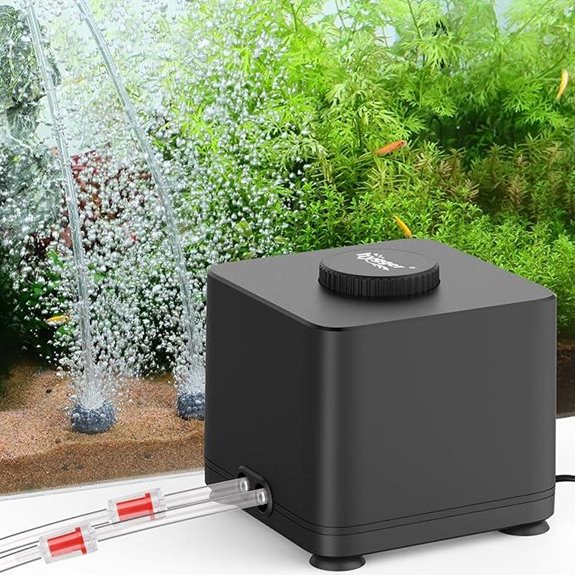 hygger Quiet Aquarium Air Pump with Dual Outlets