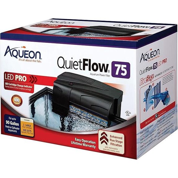 Aqueon QuietFlow 75 LED PRO Aquarium Filter (90 Gallon)