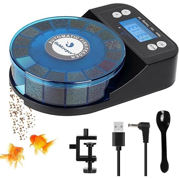 Fishkeeper Automatic Fish Feeder for Aquarium (Rechargeable)