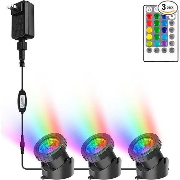 RGB Pond Lights with Timer & Remote Control (Set of 3)