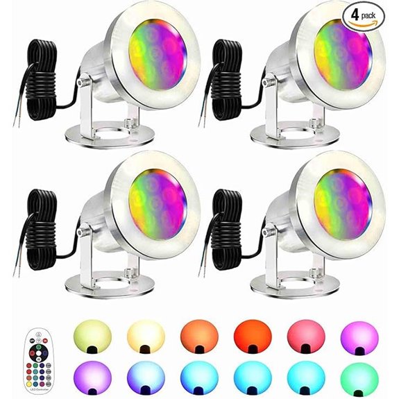 LED Pond Lights RGB Underwater Fountain Light (4-Pack)