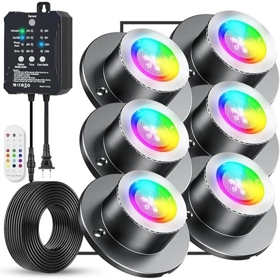 HIBOITEC RGBWW LED Pond Lights with Timer (6 Head)