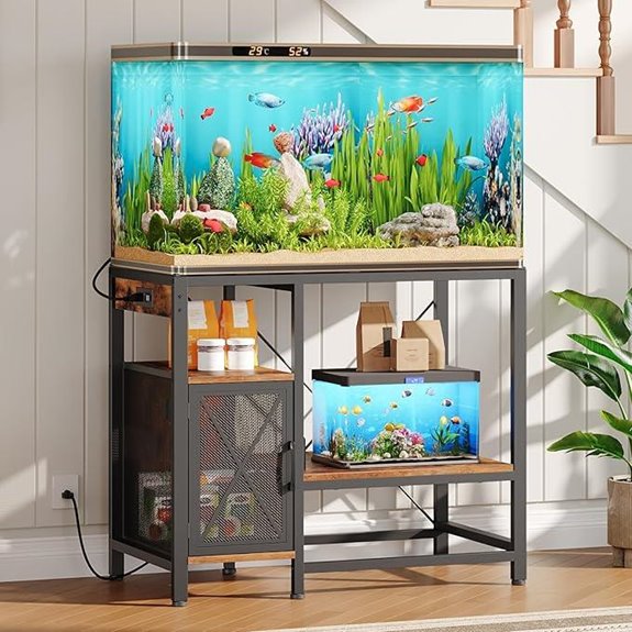 MAHANCRIS 40-50 Gallon Fish Tank Stand (Rustic Brown)