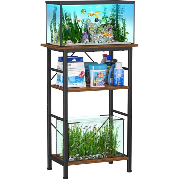 Snughome 5-10 Gallon Aquarium Stand with Storage (Rustic Brown)