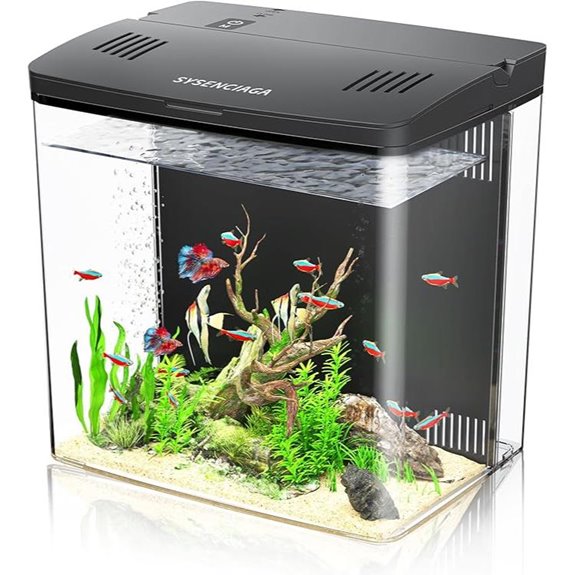 1.2 Gallon Self-Cleaning Desktop Fish Tank with LED Light