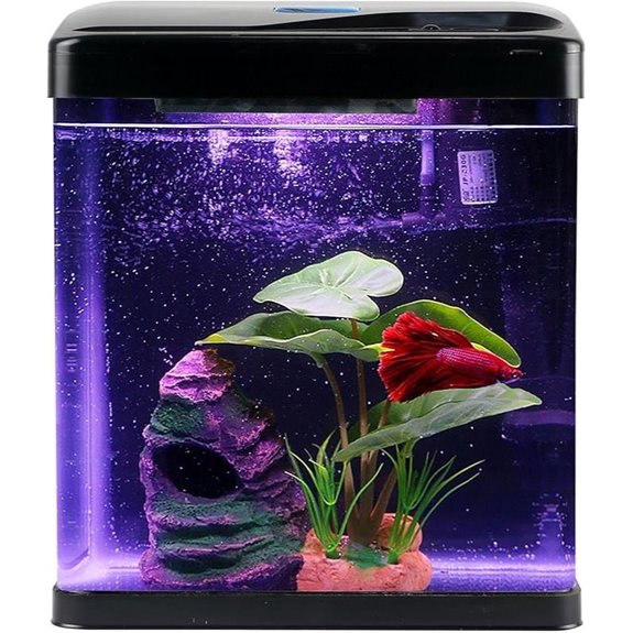 2 Gallon Self Cleaning Betta Fish Tank with LED Light