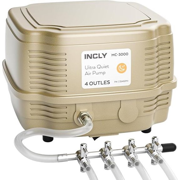 INCLY 7W Ultra Silent Aquarium Air Pump 245GPH