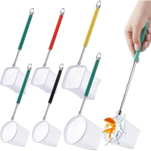 JaGely 6 Pcs Aquarium Fish Net with Extendable Handle