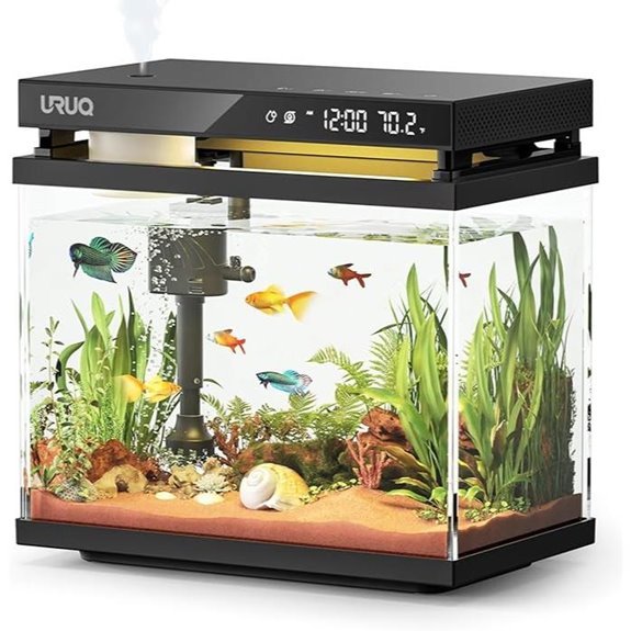 2 Gallon Smart Aquarium Kit with Self-Cleaning System and Humidifier