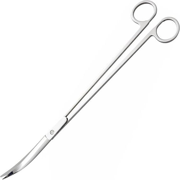 12 Stainless Steel Curved Aquarium Scissors for Aquascaping