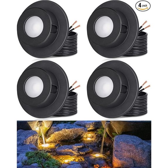 SUNVIE 3W Warm White Pond Lights 4-Pack