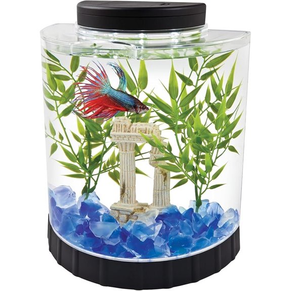 Tetra Half Moon 1 Gallon Fish Tank with LED Light