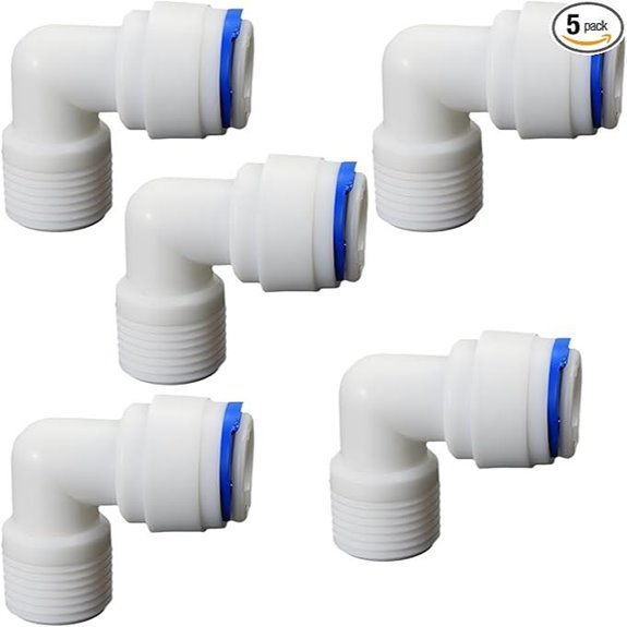 3/8 Male Thread 90 Degree Push-Fit Elbow Connector (5 Pcs)