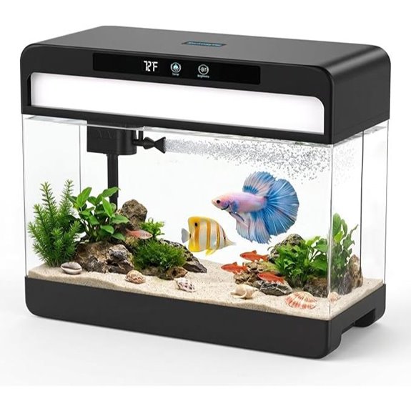 3 Gallon Smart Betta Fish Tank Starter Kit (Black)