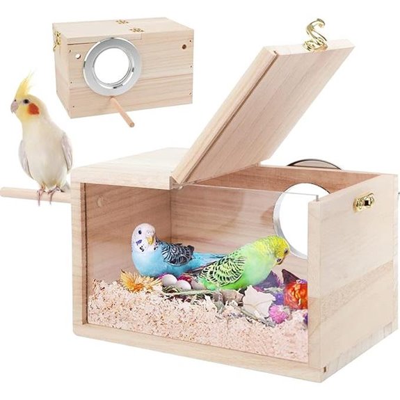 Rypet Transparent Bird Nesting Box with Perch