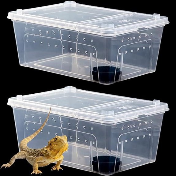 Hamiledyi 2PCS Reptile Feeding Box (12.6 x 8.6 x 5.9)