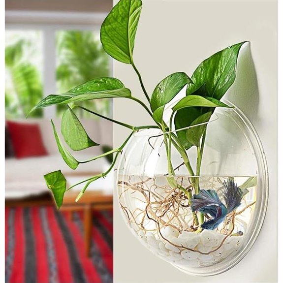 PRUGNA Wall-Hanging Acrylic Fish Bowl & Planter