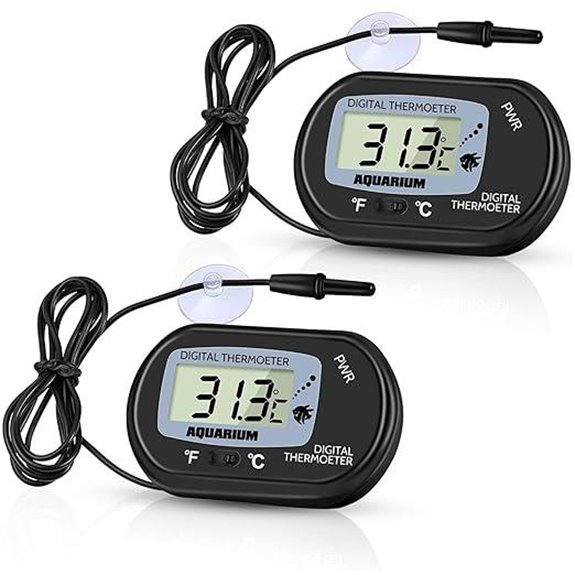 Zacro Digital Aquarium Thermometer 2-Pack with LCD Display